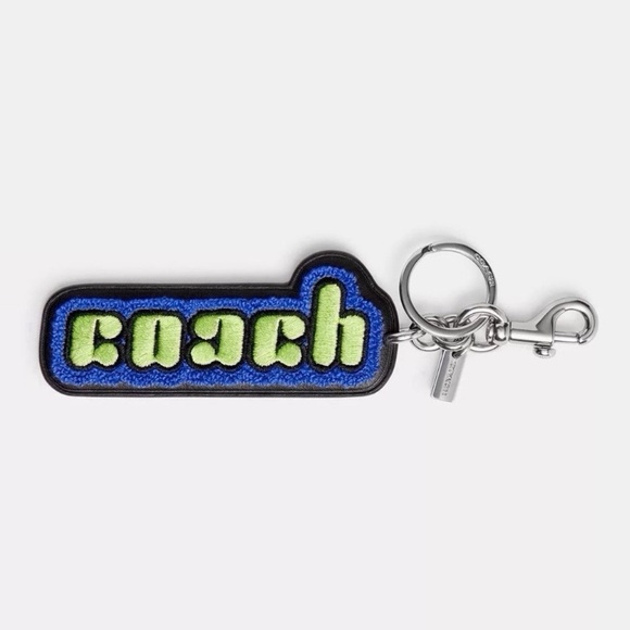 Coach The Lil Nas X Drop Bag Charm in Silver/Yellow Smooth Leather Keychain NWT - Picture 10 of 14